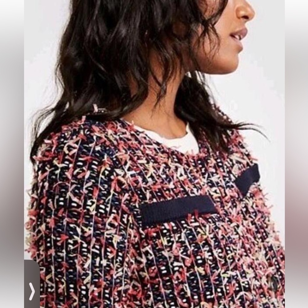 Ann Taylor Multicolor Tweed Cardigan Sz M
